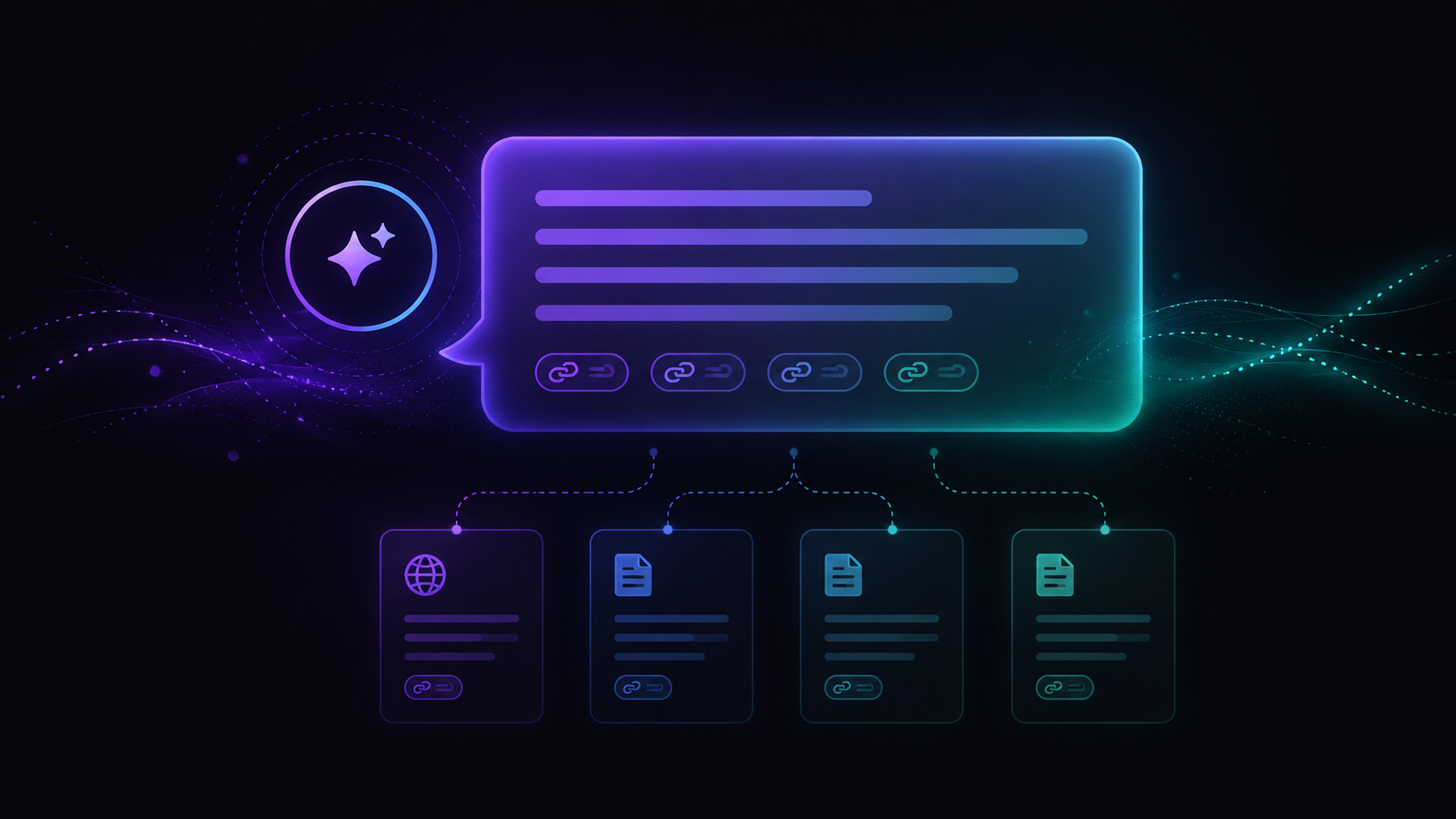 AI assistant answer citing multiple web sources